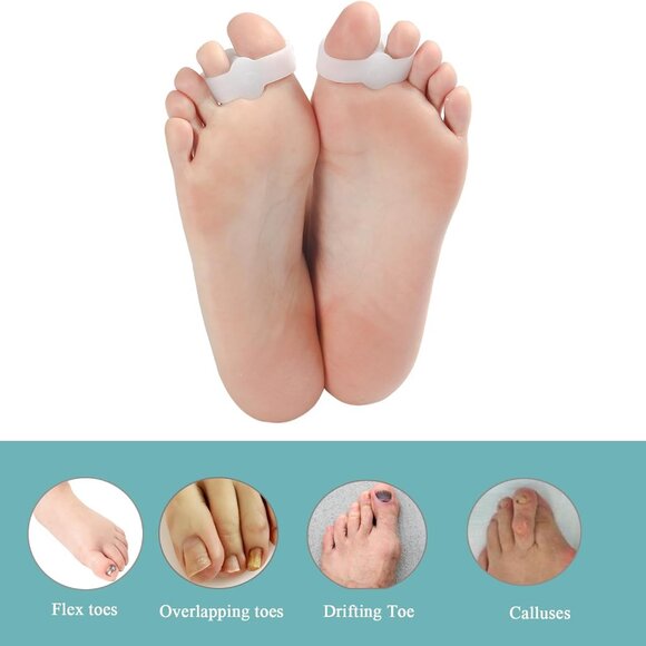 4 PCS Toe Spacers Hammer Toe, Bunion Corrector Gel Toe Separators Straightener - Picture 3 of 3